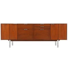 Mid-Century Low Profile Credenza with Chrome Legs