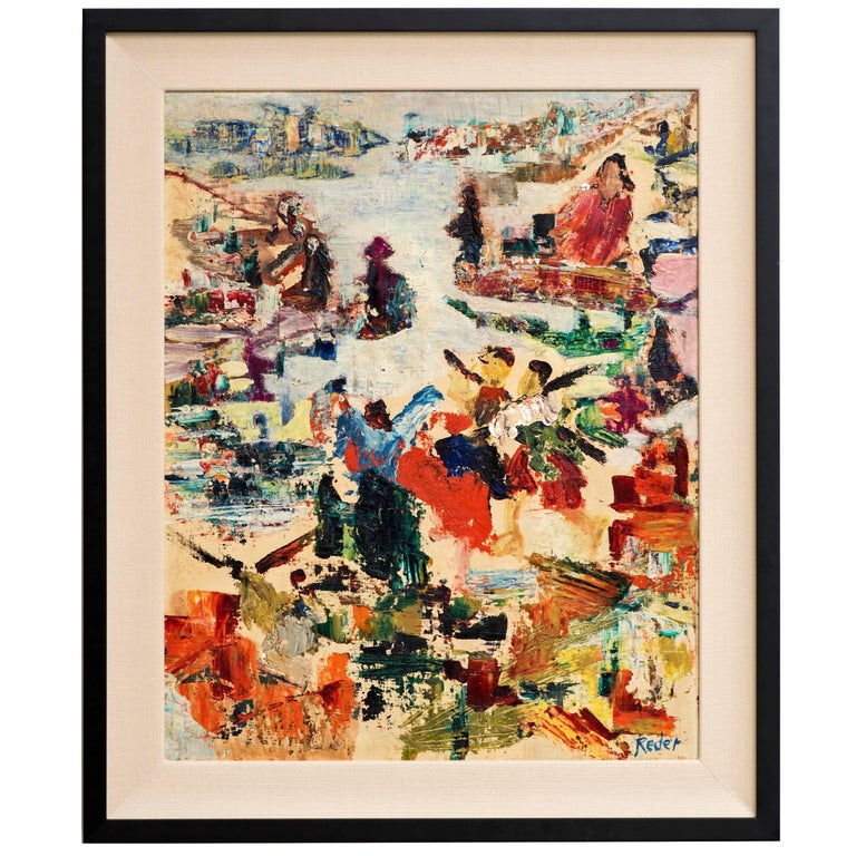 Abstract Figural Painting by Bernard Reder