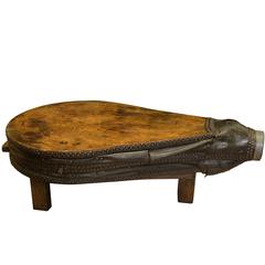 Antique Victorian Elm Bellows Coffee Table