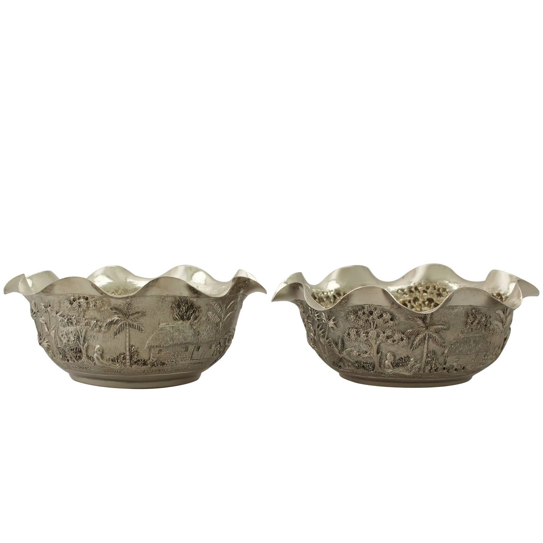 Pair of Antique Indian Silver Bowls