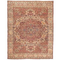 Antique 19th Century Persian Lavar Kerman Carpet