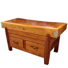 Early 20th Century French Butchers Block