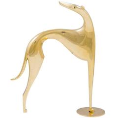 Werkstätte Hagenauer Greyhound Brass Figurine, circa 1950
