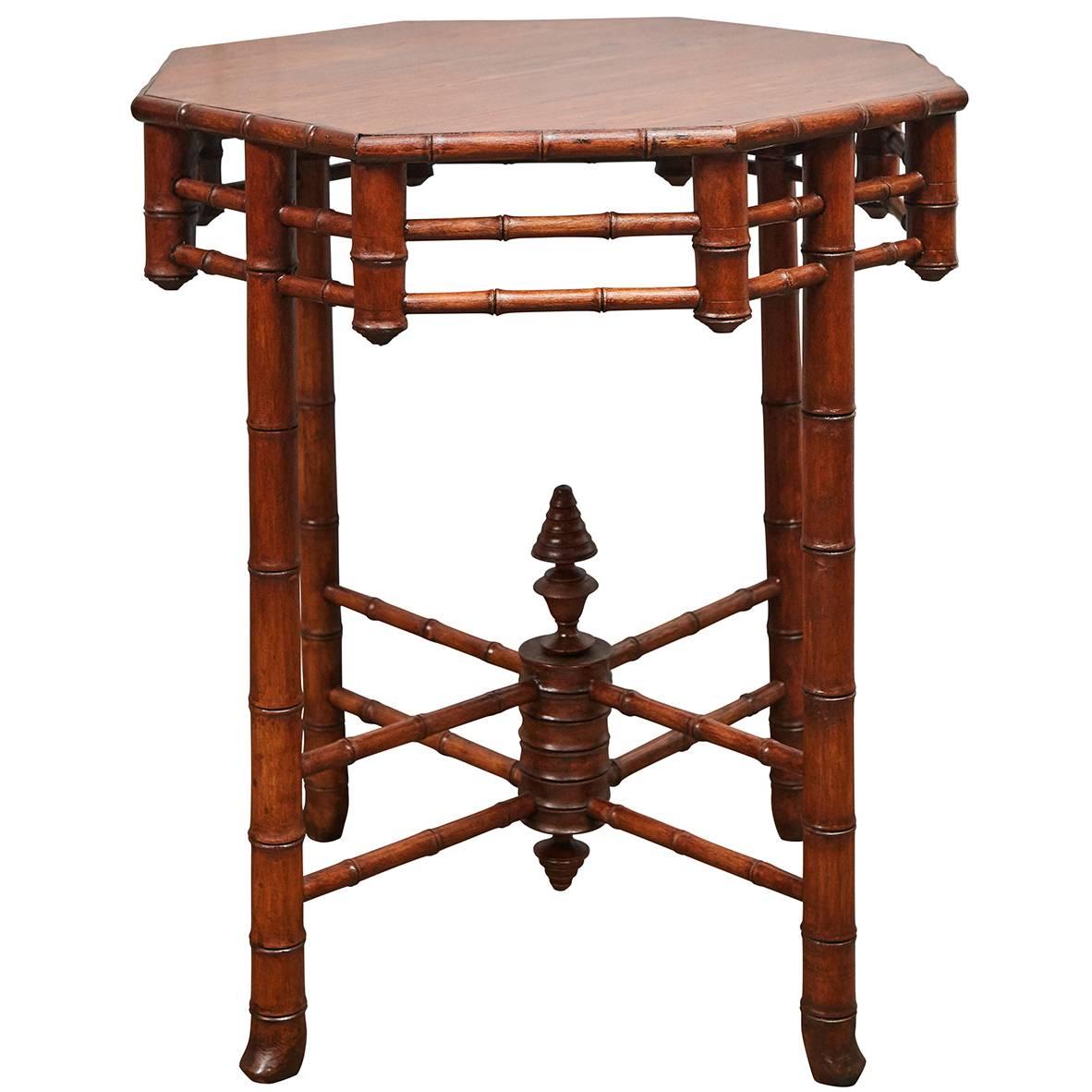 19th Century Faux Bamboo Table For Sale