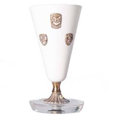 1950s Steel Brass and Glass Mask Table Lamp in Style of Gio Ponti 1