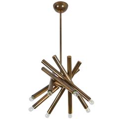 Brass Chandelier by Stilnovo 3