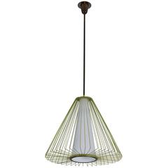 Wire and Glass Pendant in the style of Arredoluce 7