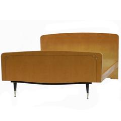 Vintage Mid-Century Bed French Double Bed, 1950-1960