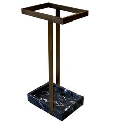 Bronze and Marble Umbrella Stand