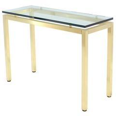 Used Brass and Glass Console Table