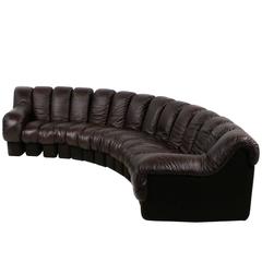 Beautiful 1970s Dark-Brown De Sede DS 600 Lounge Leather Sofa Ueli Berger