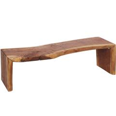 One of Its Kind Handmade, Artisan Black Walnut Bench Signed by the Artist