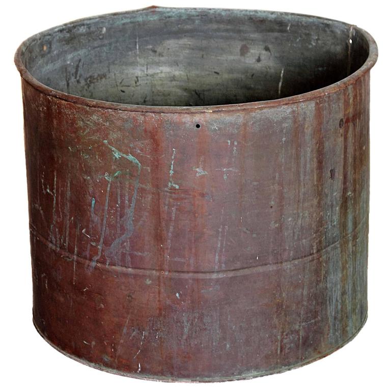 Round Industrial Metal Planter at 1stDibs | industrial metal planters