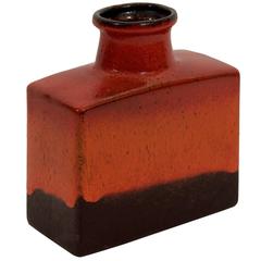 Unusual Square Scheurich Vase in Earth Tones