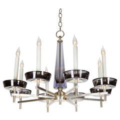 Attributed to Seguso Chandelier with Smoked Alexandrite Murano Glass