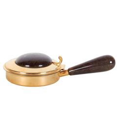 Aldo Tura Brass Silent Butler with Lacquered Goatskin