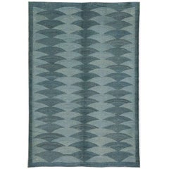Blue Modern Wool Persian Rug, Orley Shabahang, 4' x 6'