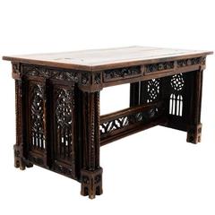 19th Century, French Carved Oak Desk