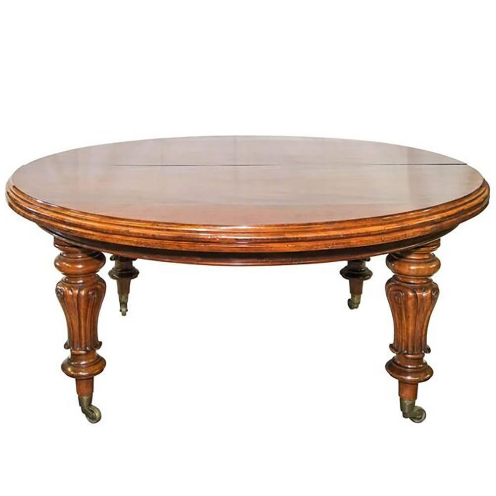 Expandable Antique Dining Table on Casters