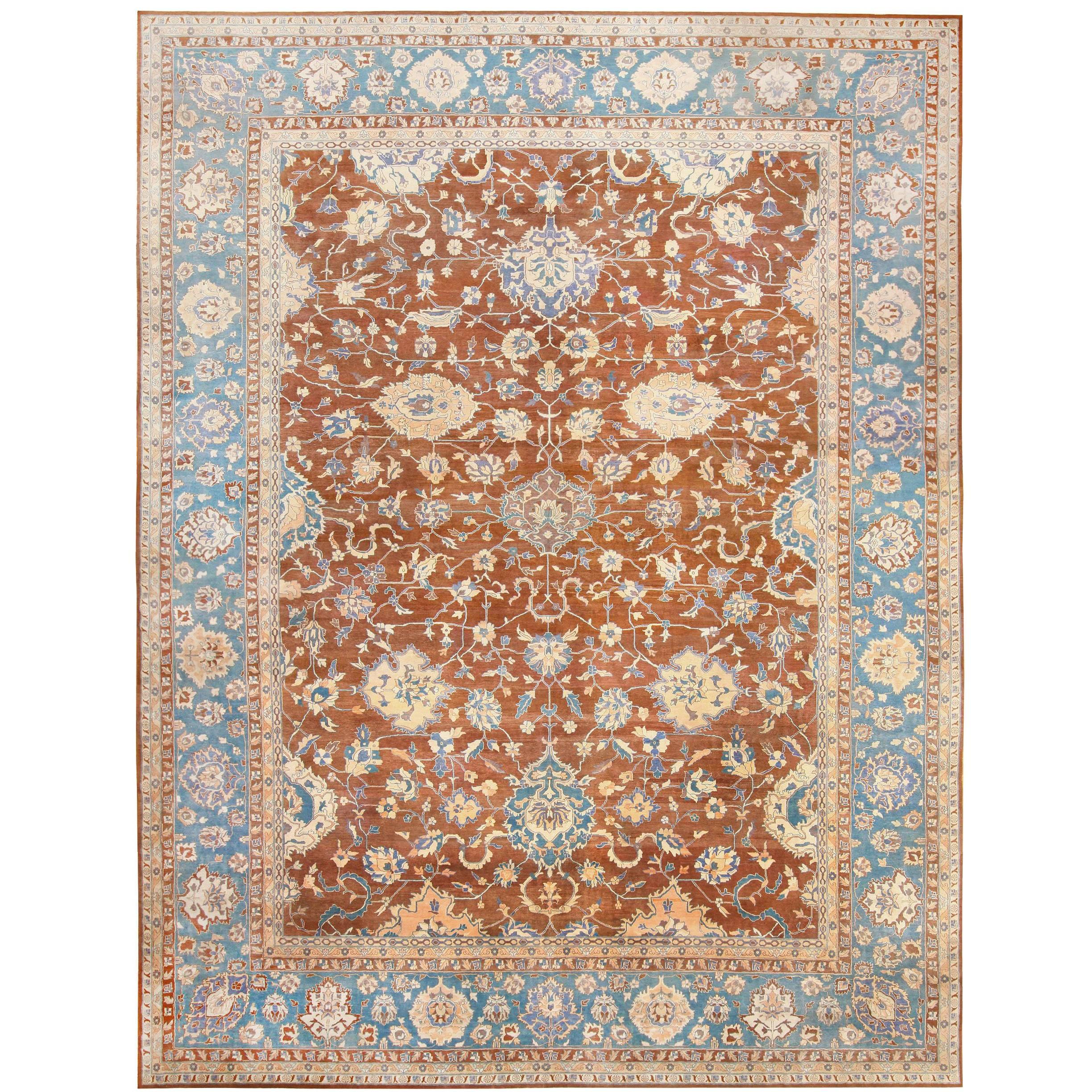 Nazmiyal Collection Antique Indian Agra Rug. Size: 20 ft 8 in x 26 ft 8 in