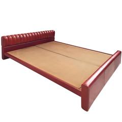 Patina Leather Bed, Luigi Massoni 1972, Poltrona Frau