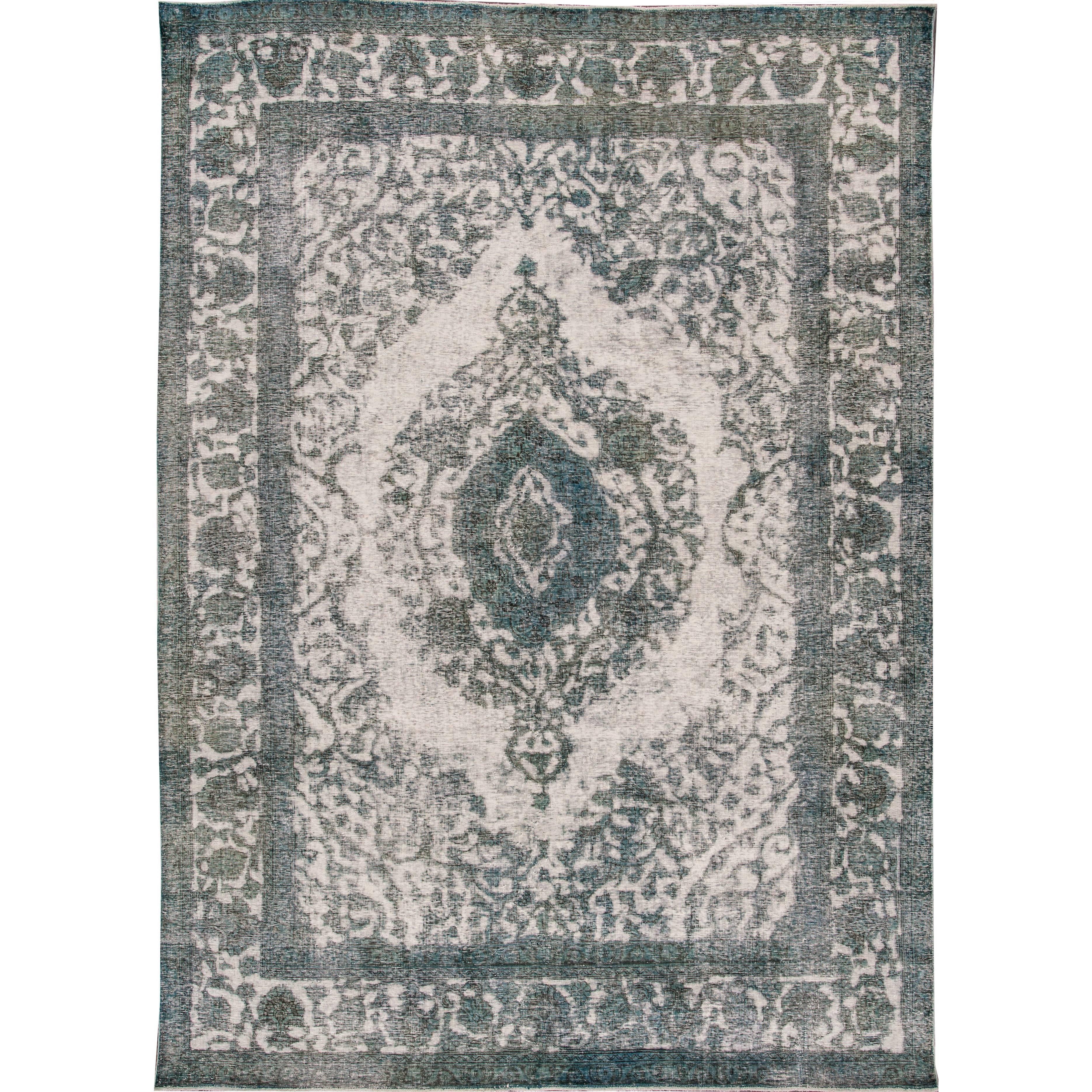 Early 20th Century Antique Gray, Blue Overdyed Persian Rug