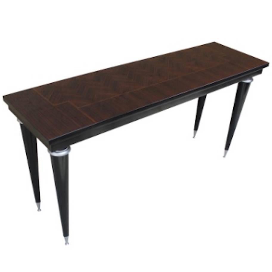 French Art Deco Macassar Ebony Console Table For Sale