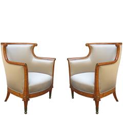 Fine Pair of Neoclassical Bergeres