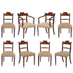 Antique Set of Eight Regency Style Mahogany Dining Chairs