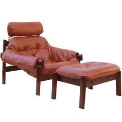 Percival Lafer Brazilian Rosewood Lounge Chair and Ottoman