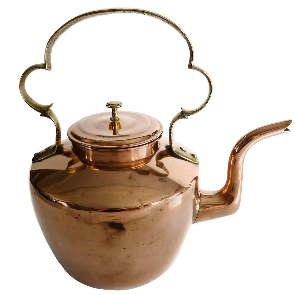 Large English Copper Teapot, circa 1820 For Sale