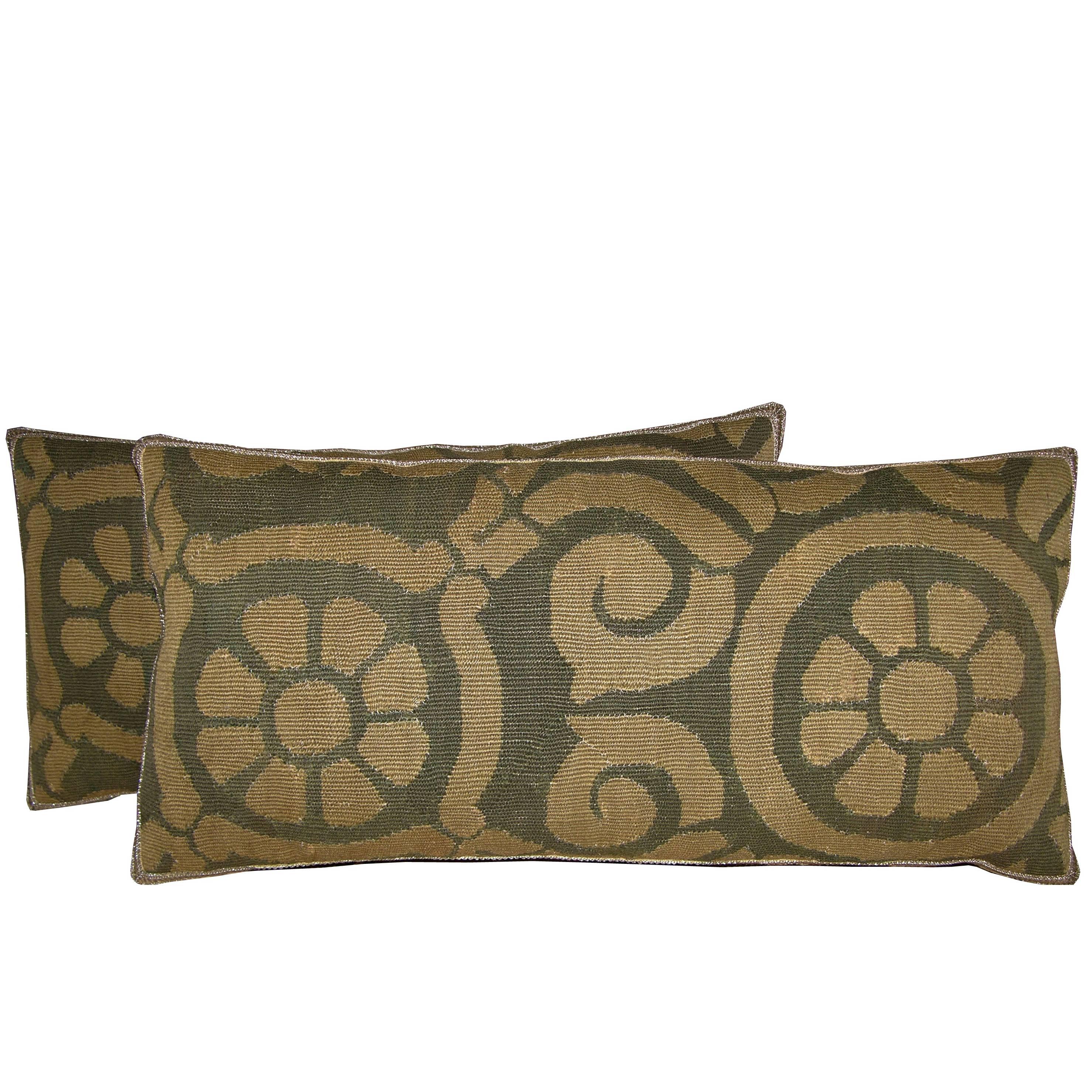 Pair of French Aubusson Pillows, circa 1860 For Sale