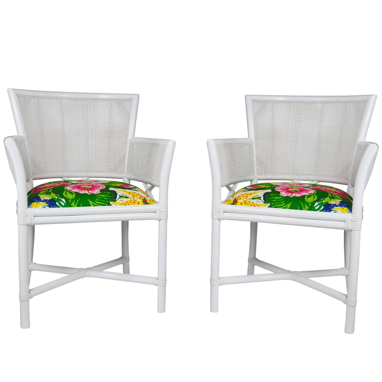 Ficks Reed Dorothy Draper Chairs, Pair For Sale