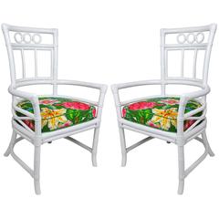 Ficks Reed Colony Armchairs, Pair