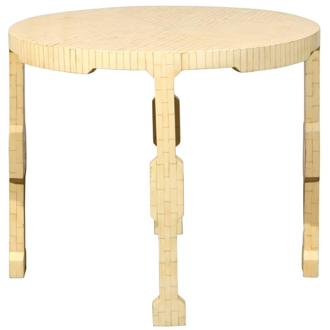 Mid-Century Round Bone Table, circa 1970