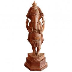 Carved Sandalwood Ganesh Figure
