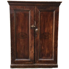 Cuban Wall Cabinet with Decorative Cigar Labels Applied