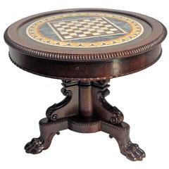 English Regency Mahogany and Marble Game Table 4