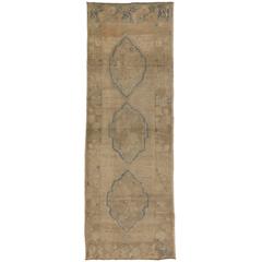 Vintage Turkish Oushak Carpet Runner with Modern Style and Muted Colors 3