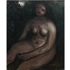 20th Century Bernard Meninsky Rare Nude by Oil on Canvas British School 7