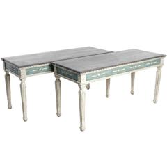 Pair of Painted Gustavian Console Tables 10