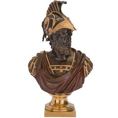 French 19th Century Ormolu and Patinated Bronze Bust