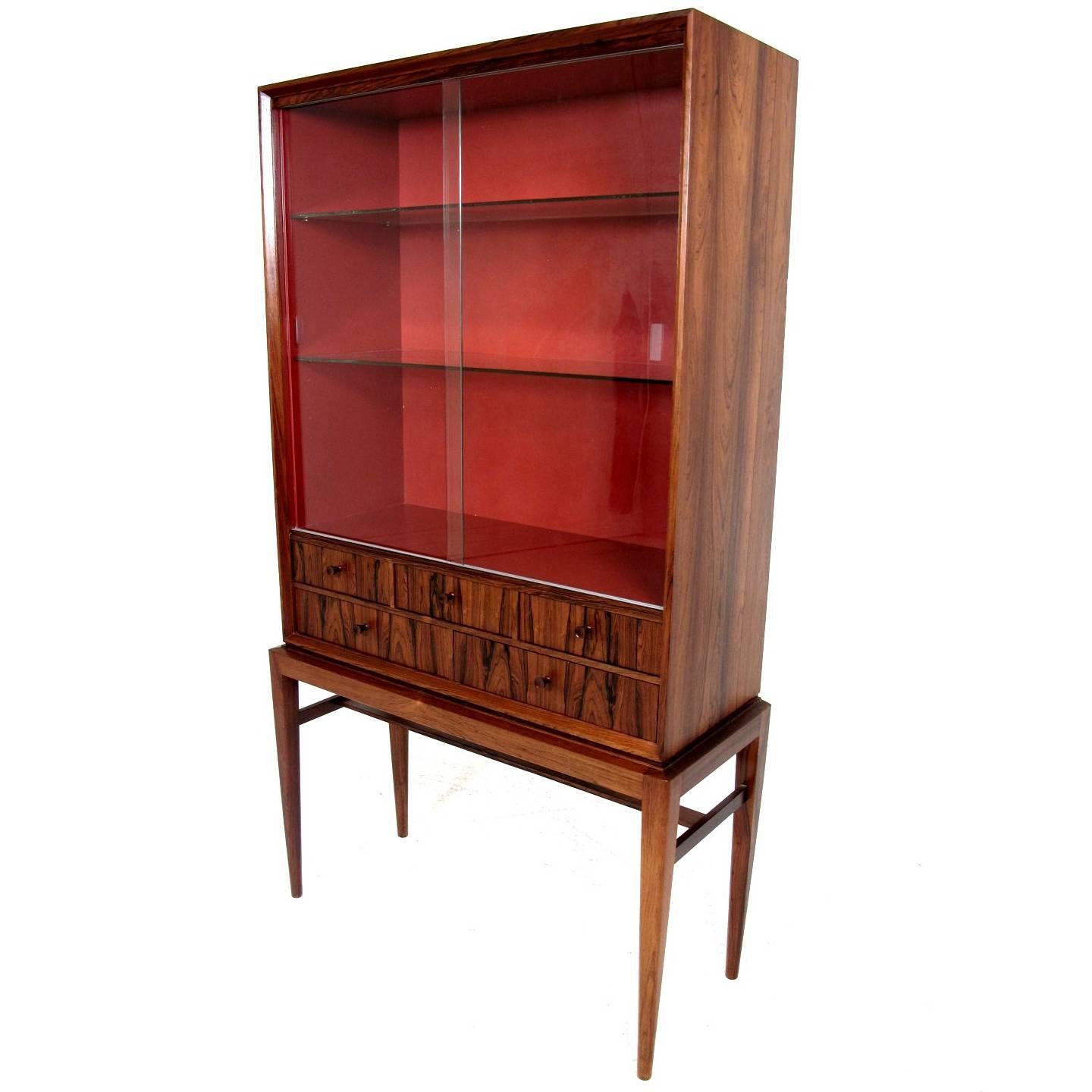 Scandinavian Mid-Century Rosewood Display Cabinet Designed by Svante Skogh