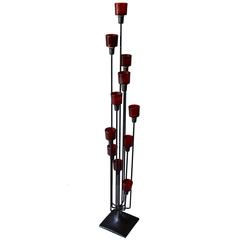 Iron and Glass Floor Candelabra 2