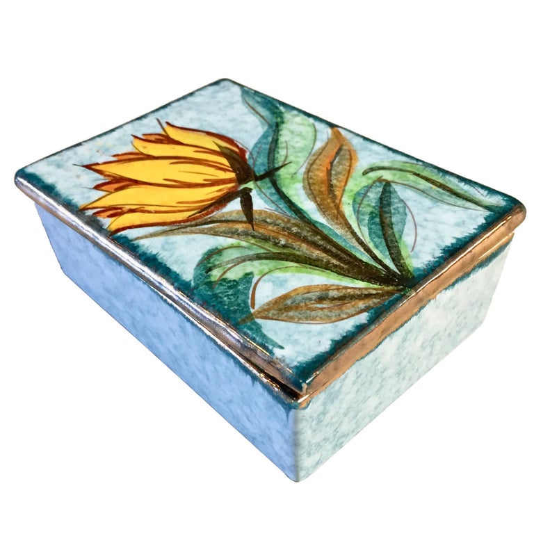 Italian Ceramic Box by Raymor For Sale
