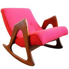 Adrian Pearsall Sculptural Walnut Rocker Lounge Chair