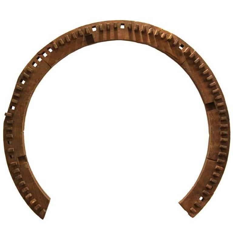 Organic Modern Brazilian Mill Cogwheel Wall Hanging For Sale