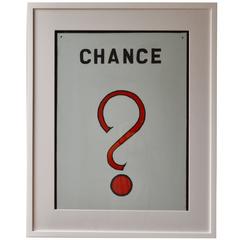 Vintage Hand-Painted "Chance" Monopoly Property
