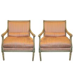 Pair of Jansen Marquies Chairs in the Louis XVI Fashion