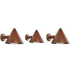 Set of Three Copper Exterior Sconces 1